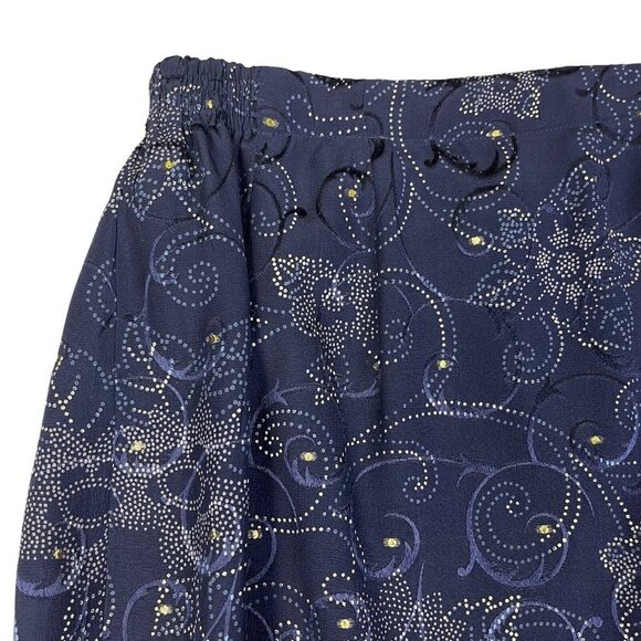 ANNE CRIMMINS For UMI Collections 100% Silk Blue Pencil Skirt Size 8 (G10144) - Picture 2 of 7